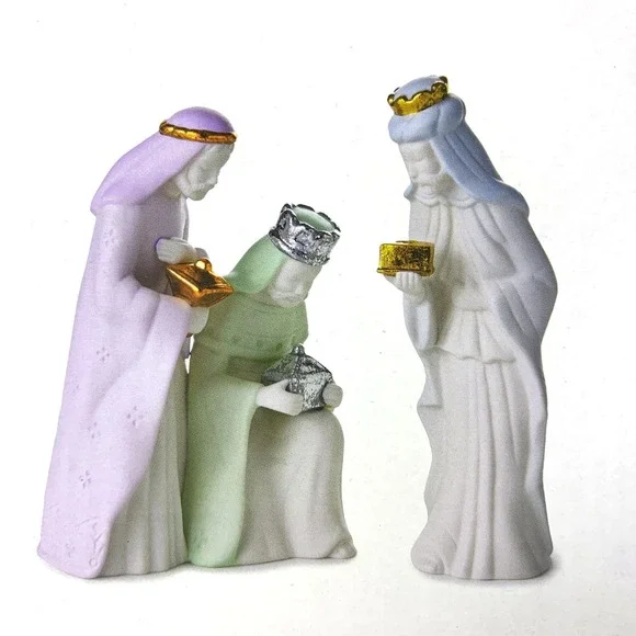 Hallmark Wise Men Set 2 pc‎ Frankincense Myrrh Gold Christmas Nativity