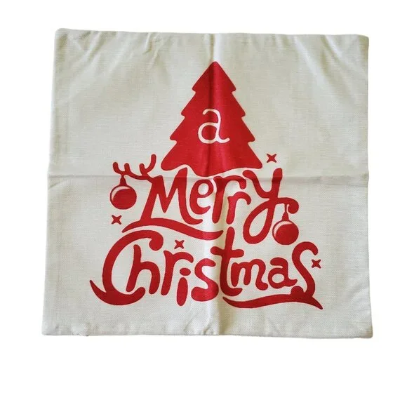 A Merry Christmas Throw Pillow Case 18‎ x18 NEW