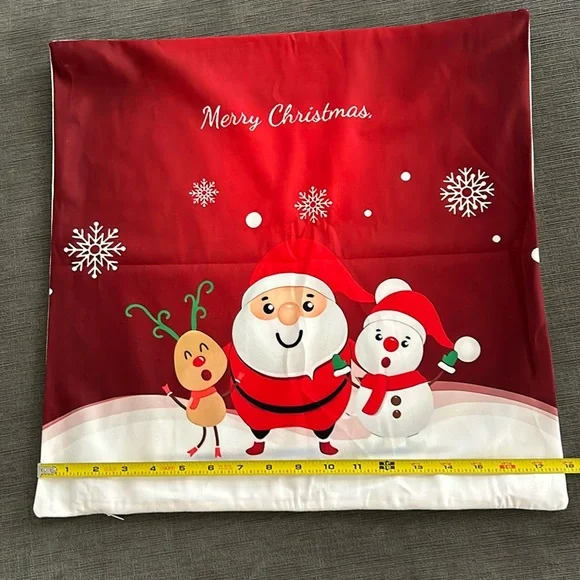 Merry Christmas Pillow case - Santa, Snowmen and  Reindeer NEW