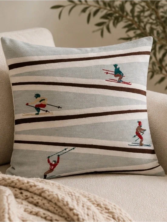 West Elm Skiers Pillow Cover 20x20