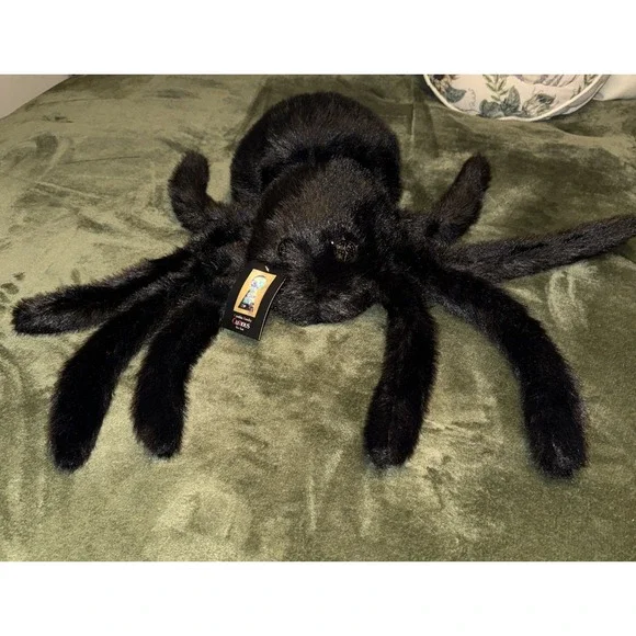 CYNTHIA ROWLEY-9x17 Oversized Faux Fur Spider Accent Pillow‎ Decor Prop New