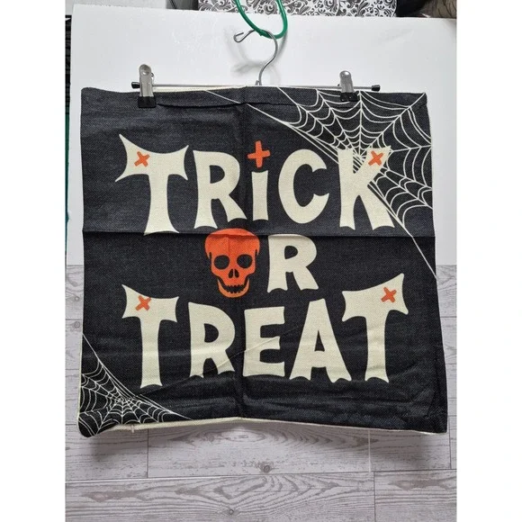 Lot Of 2 Pillow Covers Halloween design Fits Size  18x18 Pillows Trick Or Treat