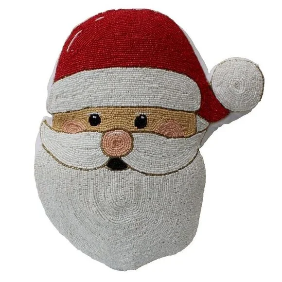 New Beaded Santa Claus Christmas Decorative Christmas Pillow 14