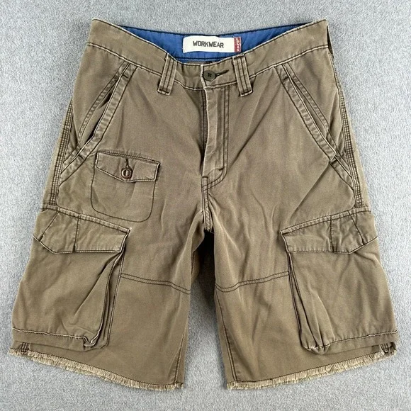 Vintage Y2K Levi's Cargo Shorts Mens 29 Brown Workwear Utility Canvas Tactical‎