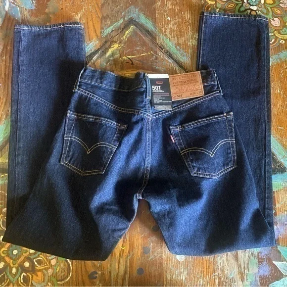 NWT GREAT Mens 501® LEVI'S® ORIGINAL FIT JEANS Jeans Dark Blue