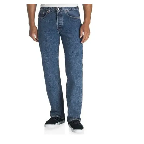 Levi's‎ 501 Men's Blue Denim Button Fly Jeans 38/27 Relaxed Classic Fit