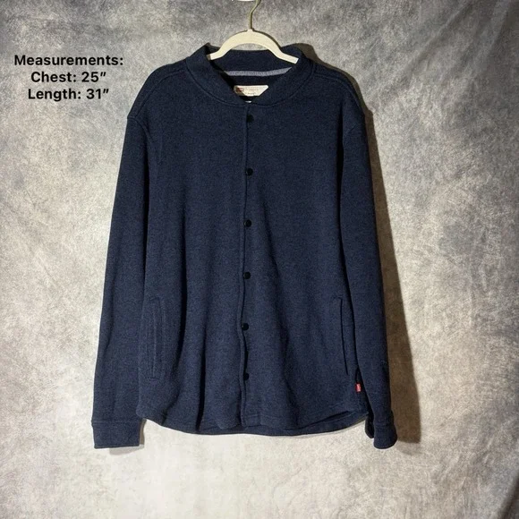 Levi's Men's XL Fleece Shirt Jacket‎ Blue Snap Button Shacket W/ Pockets