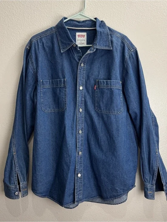 Levi’s Denim Button Up Shirt Jacket Size Large Vintage