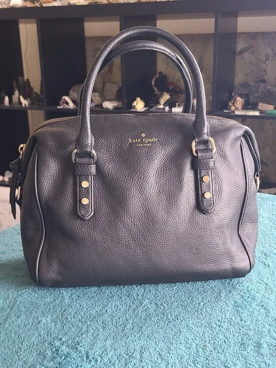 Kate Spade Black Leather Satchel Handbag