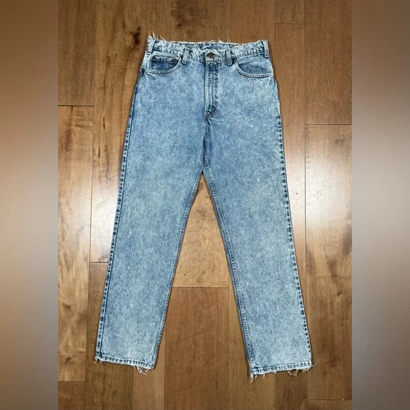 Levis 540 Jeans Blue Acid Wash 90s Denim Made‎ In USA Vintage Mens 34x32