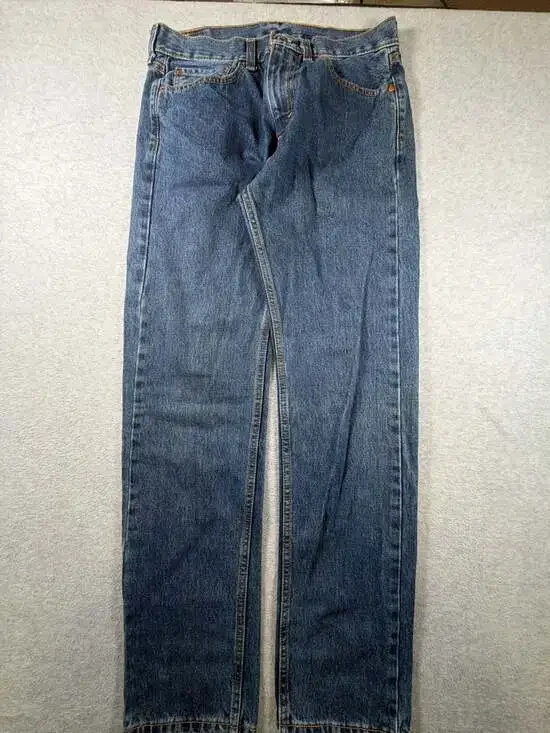 Levi's 505 Regular Fit Jeans Mens 32x34 Blue Denim