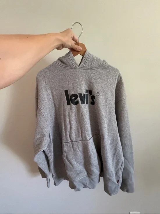 Levi's Men's Gray Logo Hoodie Xl