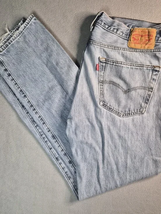 Levi's 505 light wash straight leg denim jeans size mens 36x34 denim straightleg