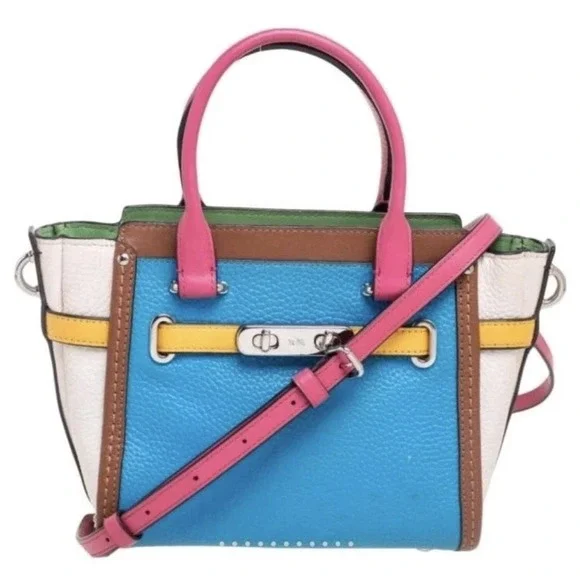 Coach Swagger 21 Mini Rainbow Colorblock‎ Carry All Satchel Crossbody Purse