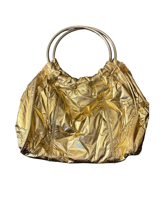 Giannini Metallic Gold Ring-Handle Women's Handbag