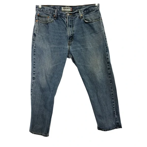 VTG Levis 505 Regular Fit Jeans Mens 38x30 Medium Wash Blue Straight Leg (CC19)