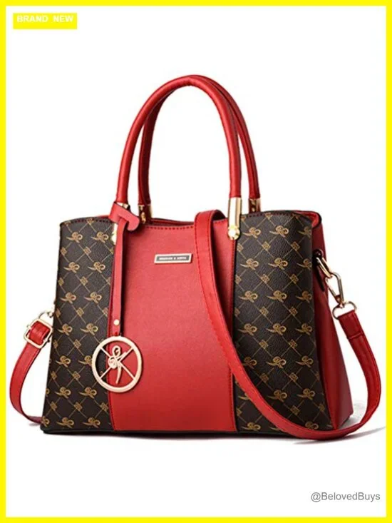 PU Leather Top Handle Satchel Shoulder Tote Crossbody Bag