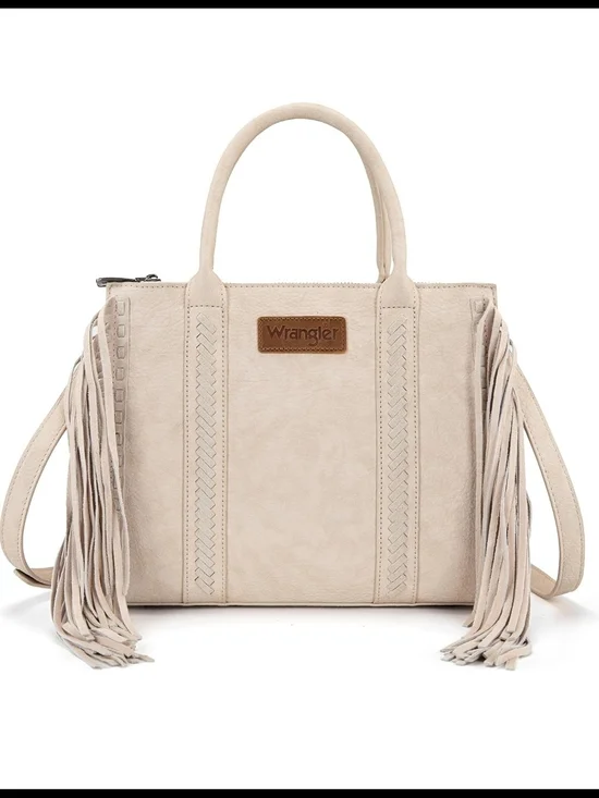 Wrangler Cream Fringe Satchel Bag