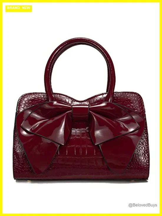 Women PU Leather Satchel Handbag with Removable Strap Tote Shoulder Bag
