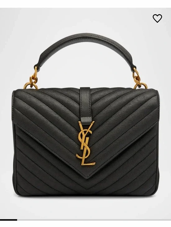 Saint Laurent Black Quilted Top-Handle Satchel with Gold Hardware
