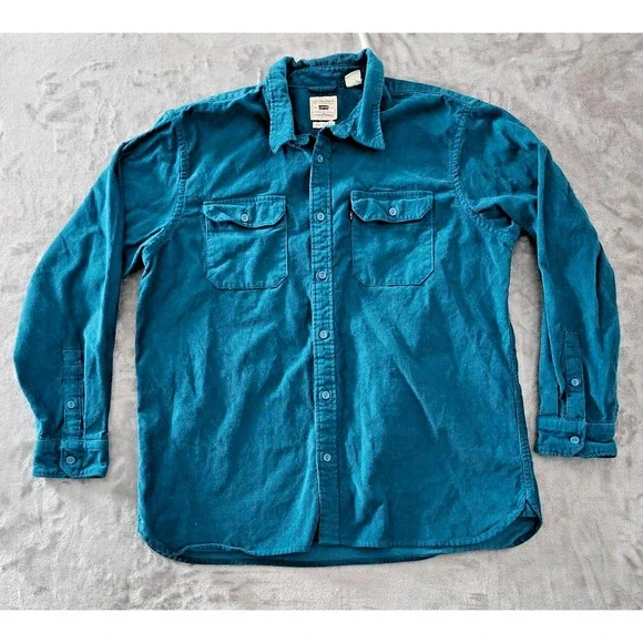 Levi's Jackson Worker Shacket Men's L Blue Corduroy Button Up‎ Gorpcore Button