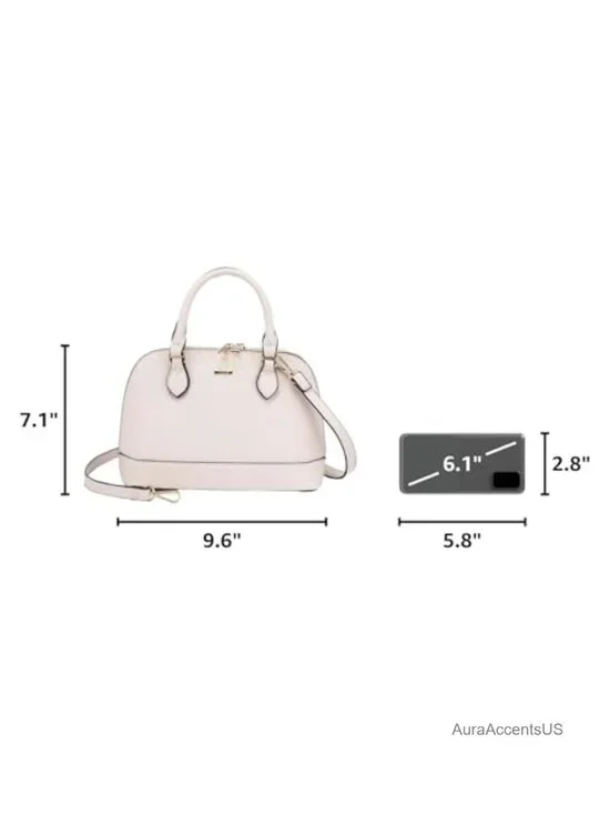 Faux Leather Vintage Satchel Crossbody Bag with Double Zip Top Handle