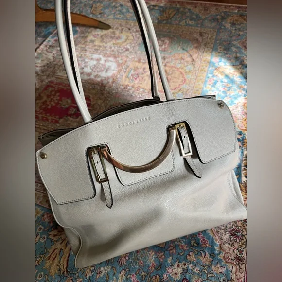 Coccinelle White Leather Satchel Bag