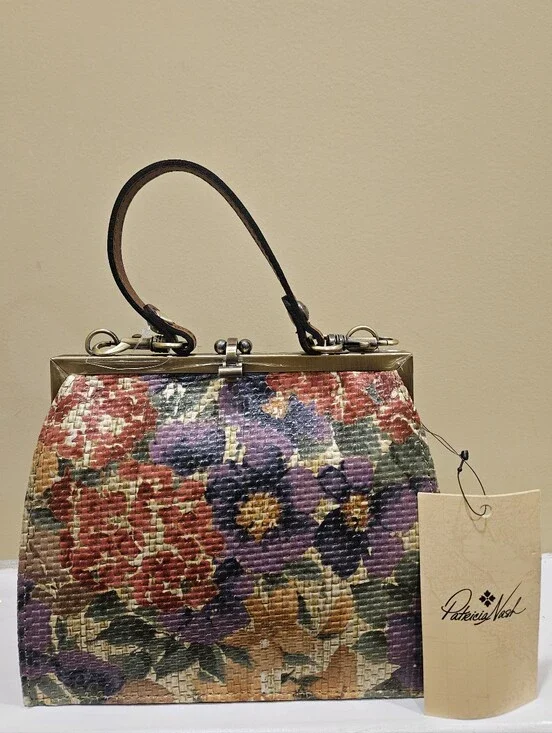 Patricia Nash Aurelie Raffia Floral Frame Crossbody Clutch - NWT
