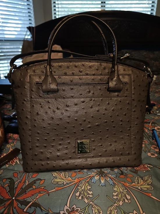 Dooney & Bourke Black Ostrich-Embossed Satchel