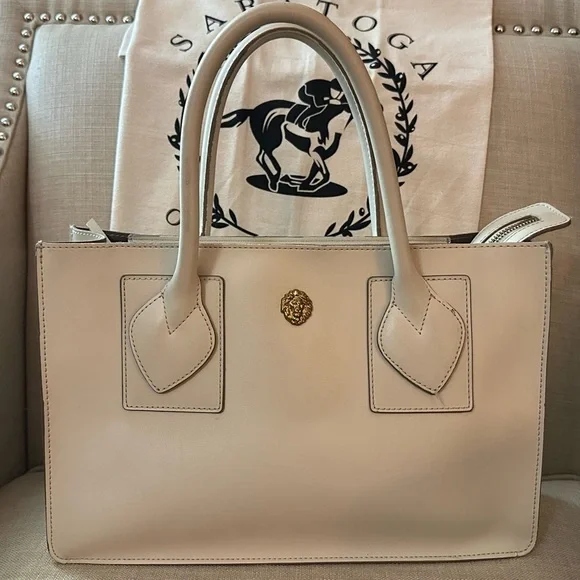Anne Klein Cream Satchel Structured Design