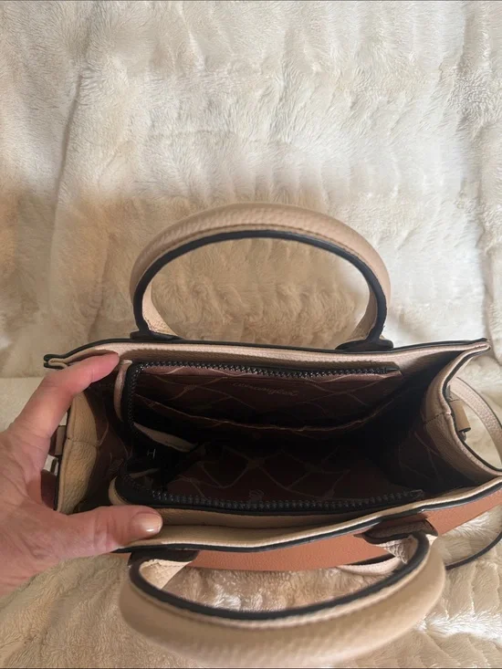 Wrangler Brown and Cream Braided-Accent Satchel