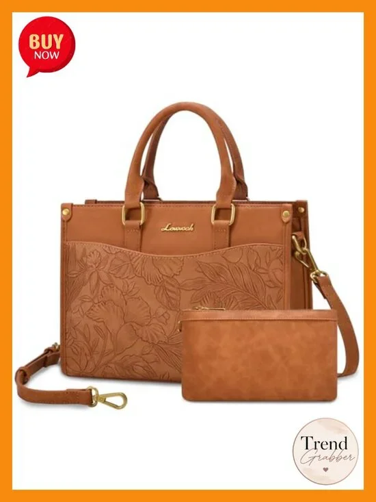 PU Leather Satchel Tote Handbag Crossbody Shoulder Bag with Zipper