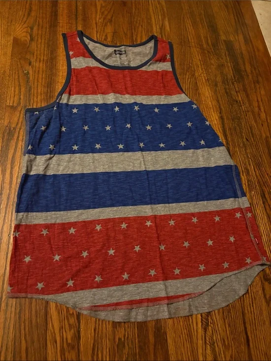 Levi's Red, Blue & Gray Star Stripe Tank Top