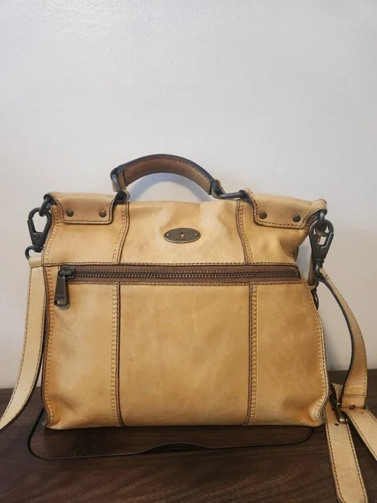 Fossil Mustard Leather Messenger bag