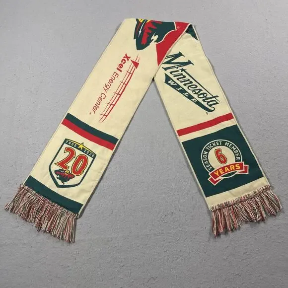 Minnesota Wild Scarf 20th Anniversary 6 Year Ticket Member NHL Hockey Xcel Energ