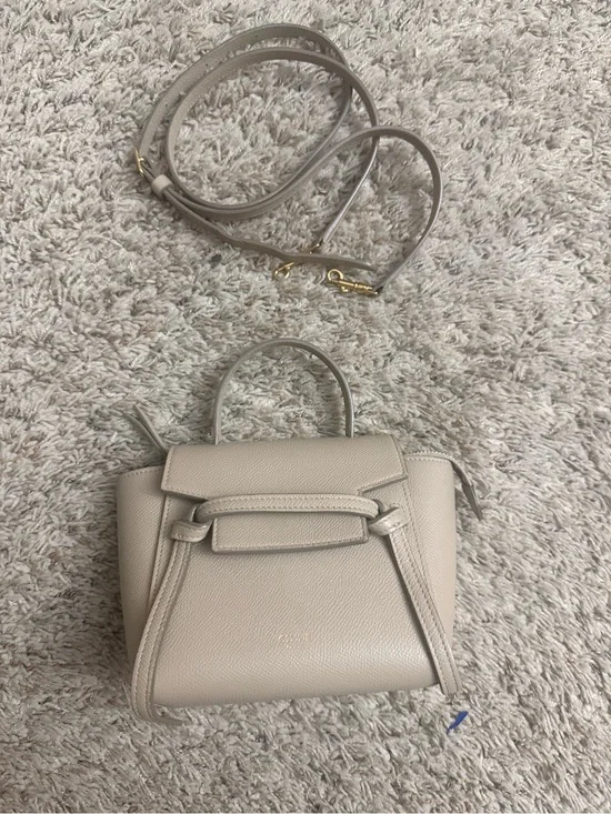 Celine Mini Satchel in Light Taupe with Gold Hardware