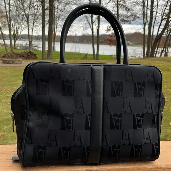 Etienne Aigner Black Monogram Satchel