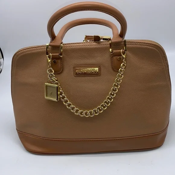 Joy & Iman Tan Leather  Satchel , A Y2K Treasure