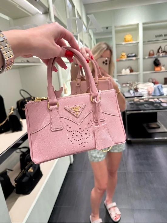 PRADA VERY RARE!!! Only 1 in US  Galleria Saffiano Lux Perforated Tote - Pesco