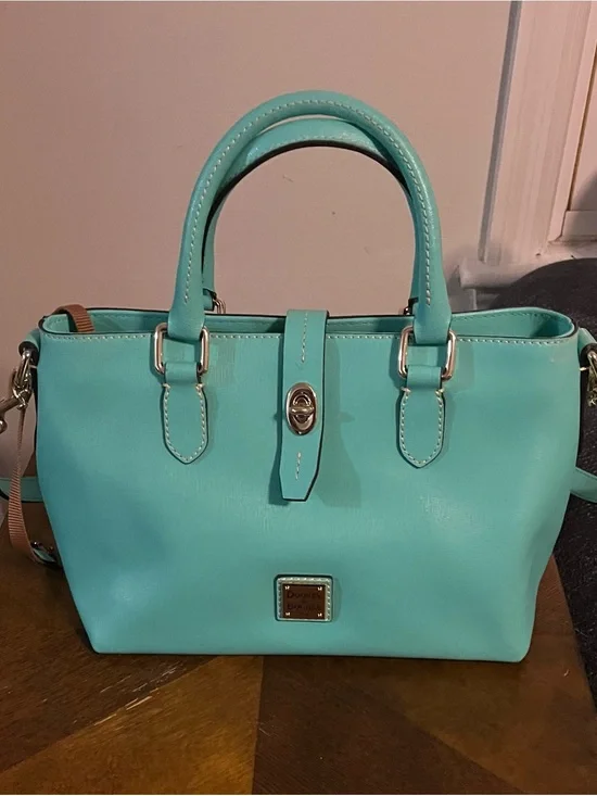 Dooney & Bourke Leather Satchel with Turn-Lock in Spearmint - NWOT
