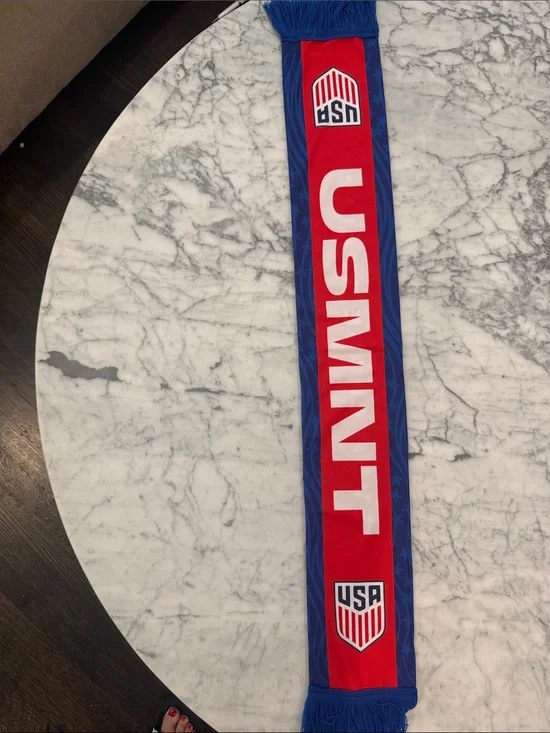 USMNT Red and Blue Soccer Scarf - USA Crest