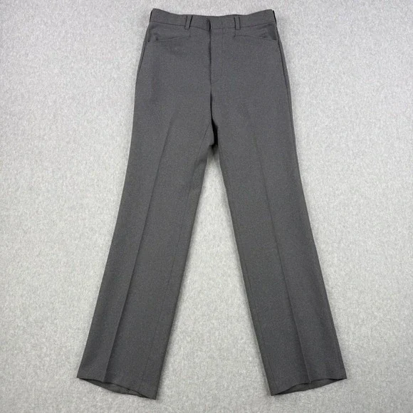 Vintage Levis Pants Mens 32x34‎ Gray Action Slacks Dress Trousers Talon Zip 70s