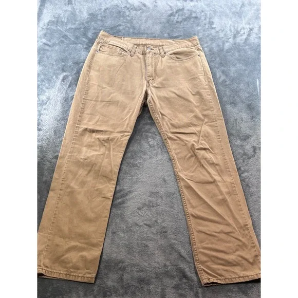 Levis 514 Straight Fit Pants Mens 37x30 Tan Khaki Cotton Twill Trousers Classic