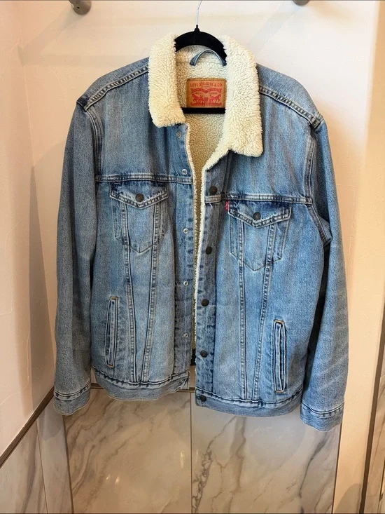 Levi's Light Blue Denim Sherpa-Lined Trucker Jacket