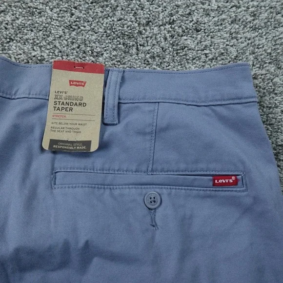 NEW Levis Pants Mens 50X30 Blue XX Chino Standard Taper Flex Stretch Performance