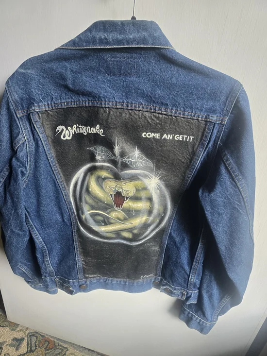 Vintage, One Of A Kind Levi's Denim Jacket with hand Painted 