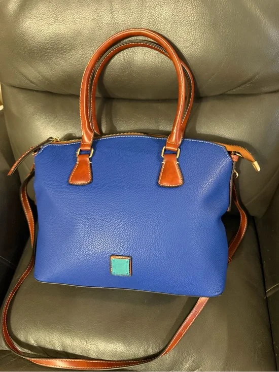 Blue and Brown Women’s Satchel Handbag