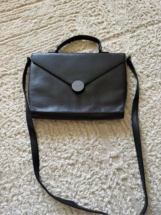 vintage black leather Pierre Cardin briefcase