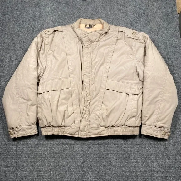 Levi's Vintage 80s Men's Winter Coat Size L‎ Beige Puffer Bomber