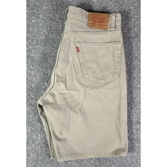 Vintage Y2K Men's Levi's Gray Jean Shorts 505 Regular Fit 36 (35) Made In USA